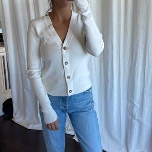 H&M white soft cardigan